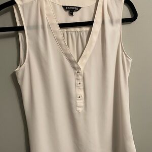 Express Women's Cream Sleeveless Top
